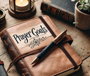 A journal with 'Prayer Goals' written, symbolising intentional prayer during fasting.