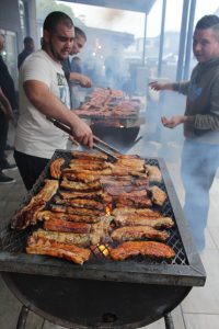 Getting the meat done to perfection - burnt offerings were the order of the day!